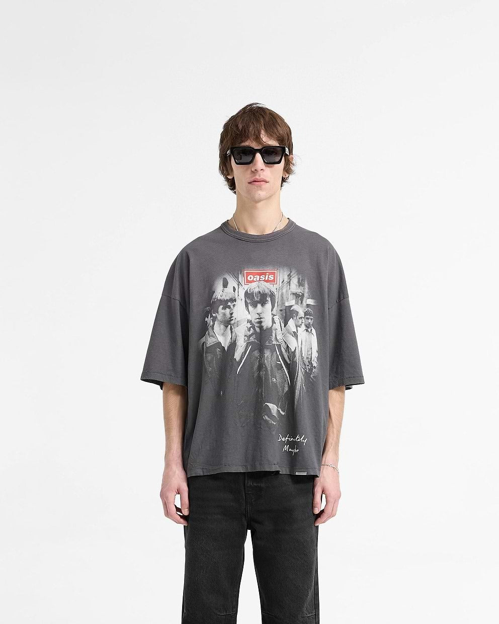 Represent X Oasis Definitely Maybe T-Shirt - "Washed Black"