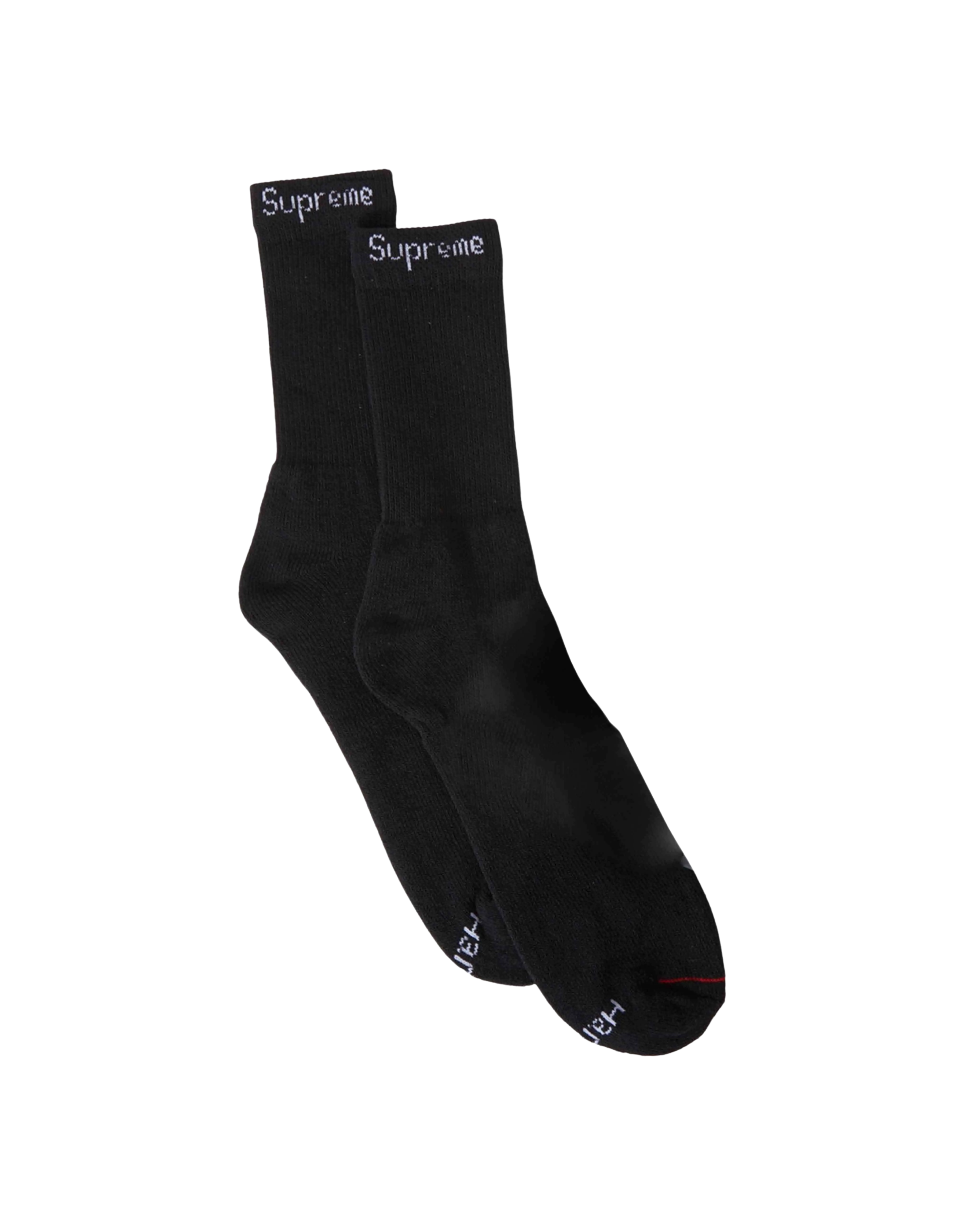 Supreme Hanes Cushion Crew 2-PACK Socks -"Black"