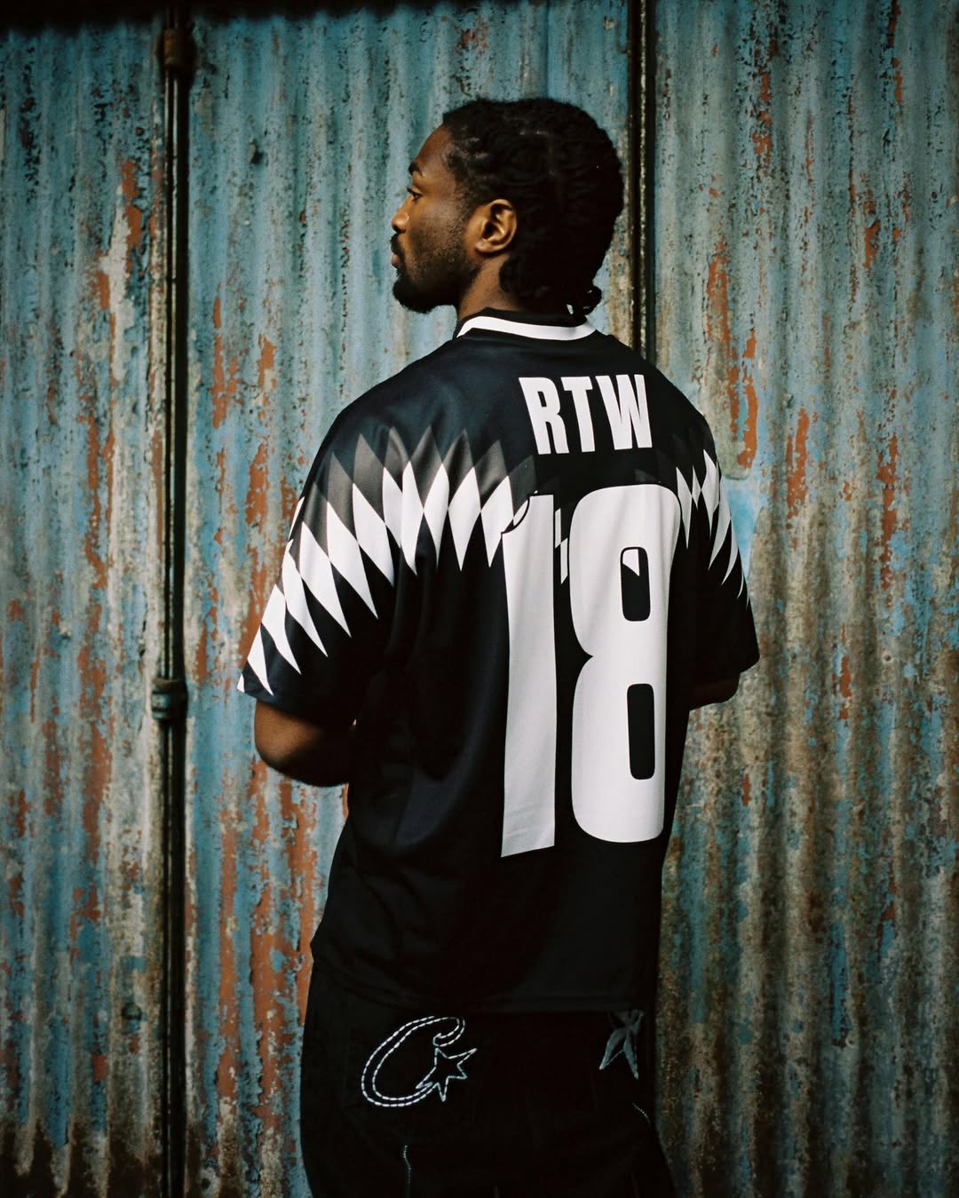 Corteiz Club RTW Football Jersey - "Black/White"