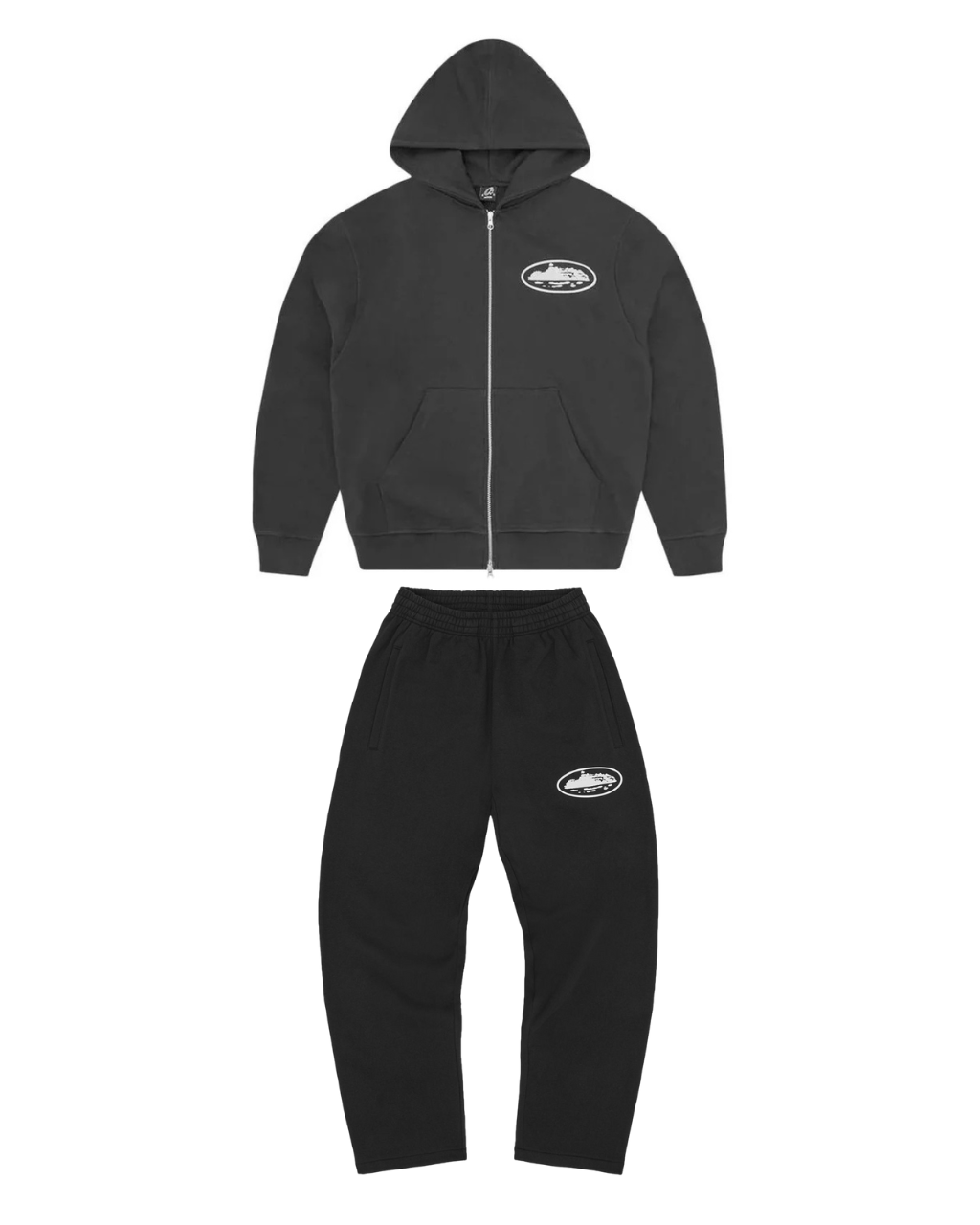 Corteiz Island Puff Print Full Set - "Ash Black"