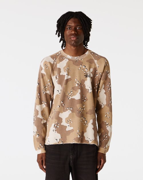 Stussy Raglan Thermal Long-Sleeve Crew - "Desert Camo"